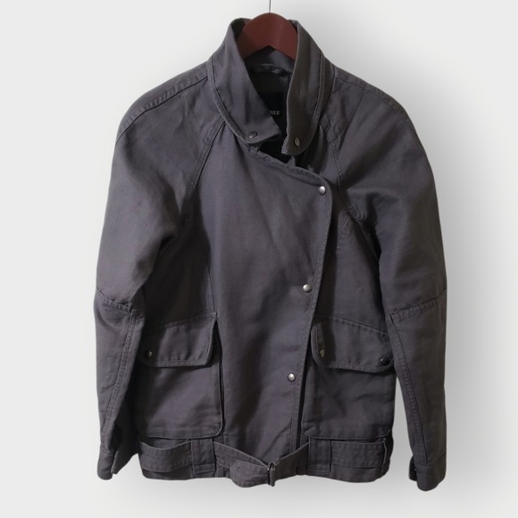 Wilfred Free Jackets & Blazers - Wilfred Free Aritzia Rayder‎ Moto Jacket Linen Blend Gray Small